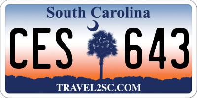 SC license plate CES643