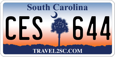 SC license plate CES644