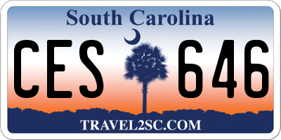 SC license plate CES646