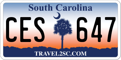 SC license plate CES647