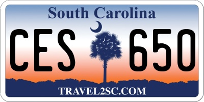 SC license plate CES650