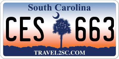 SC license plate CES663