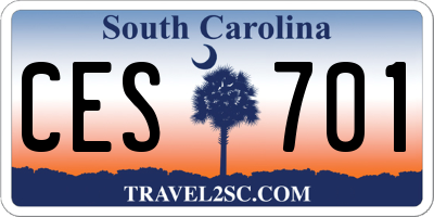 SC license plate CES701