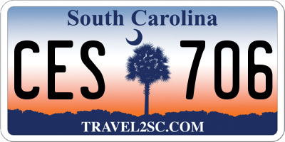 SC license plate CES706