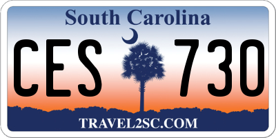 SC license plate CES730