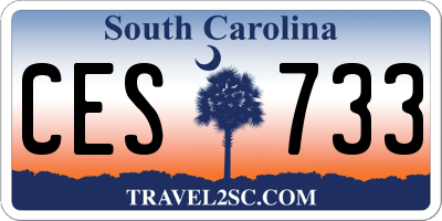 SC license plate CES733