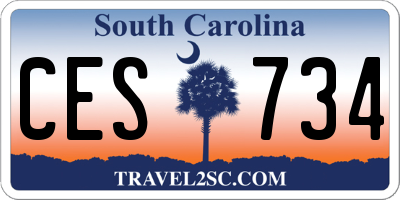 SC license plate CES734
