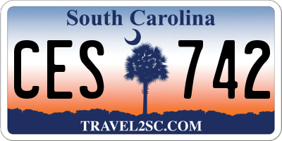 SC license plate CES742