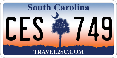 SC license plate CES749