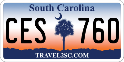 SC license plate CES760
