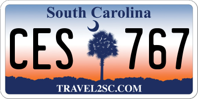 SC license plate CES767