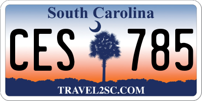 SC license plate CES785