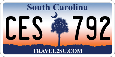 SC license plate CES792