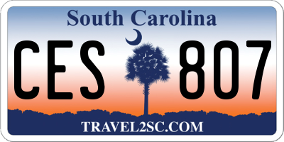 SC license plate CES807