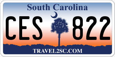SC license plate CES822