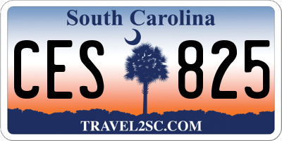 SC license plate CES825
