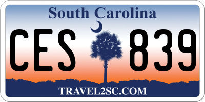 SC license plate CES839