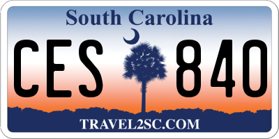 SC license plate CES840