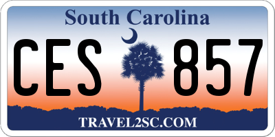 SC license plate CES857