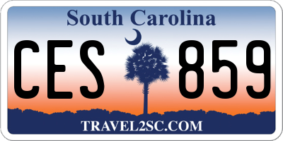 SC license plate CES859