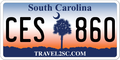 SC license plate CES860
