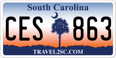 SC license plate CES863