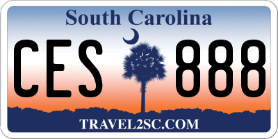 SC license plate CES888