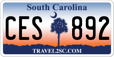 SC license plate CES892