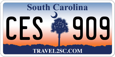 SC license plate CES909