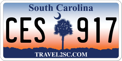 SC license plate CES917