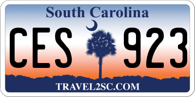 SC license plate CES923