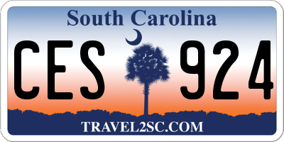SC license plate CES924