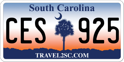 SC license plate CES925