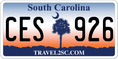 SC license plate CES926
