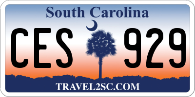 SC license plate CES929
