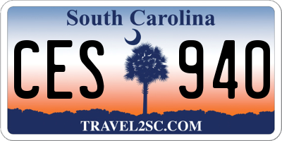 SC license plate CES940