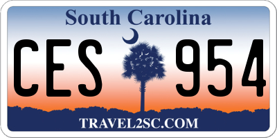 SC license plate CES954