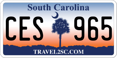 SC license plate CES965