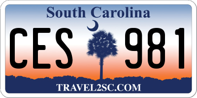 SC license plate CES981