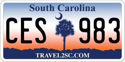 SC license plate CES983