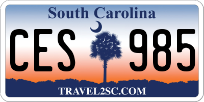 SC license plate CES985