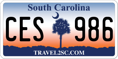 SC license plate CES986