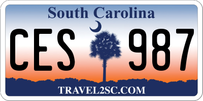 SC license plate CES987