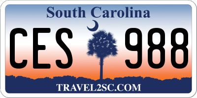 SC license plate CES988