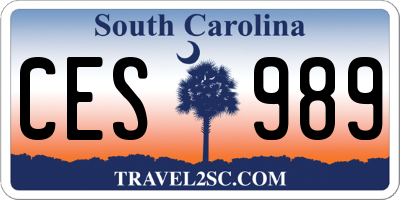 SC license plate CES989