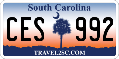 SC license plate CES992