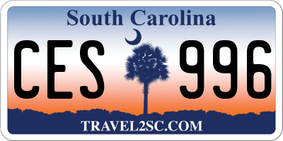 SC license plate CES996