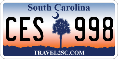 SC license plate CES998
