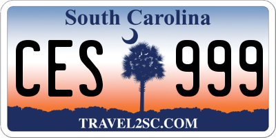 SC license plate CES999