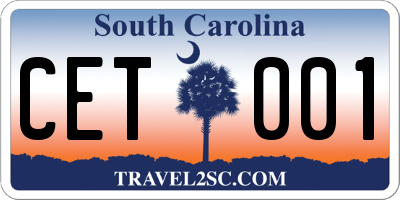 SC license plate CET001